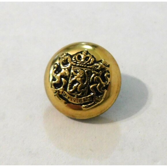 Vintage Gold Tone Embossed Coat Of Arms Buttons Set Of 8 - Picture 2 of 7